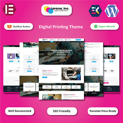 Larana Inc - Digital Printing WordPress Elementor Template design elementor website wordpress wordpress design wordpress development wordpress theme