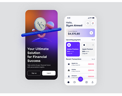 Finance Management App app app design app ui banking app design expense tracker ui finance app finance management app finance service app financial dashboard fintech design hellosiyam money management ui siyam smart budgeting ui uiux for fintech uiuxsiyam ux wallet app