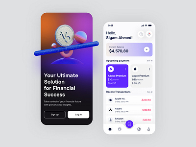 Finance Management App app app design app ui banking app design expense tracker ui finance app finance management app finance service app financial dashboard fintech design hellosiyam money management ui siyam smart budgeting ui uiux for fintech uiuxsiyam ux wallet app