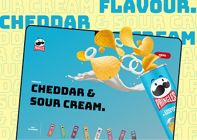 Pringles. - Creative Landing Page 3d animation branding creative design explore figma graphic design landingpage logo mobile motion graphics poster pringles product snacks ui uiux visual website