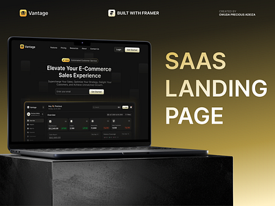 Vantage Saas Landing Page Design & Framer Build design framer design landing page design saas ui design uiux web design