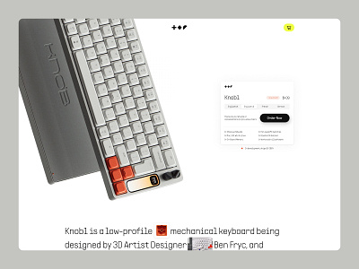 Knob1 I Product Page Exploration cro keyboard landing page microsite minimal orange product page tech ui ux web design