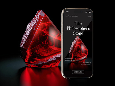 The philosopher’s stone / landing page 3d beauty black branding graphic design jewelry landing landingpage logo luxary magic mobile red responsive stone ui uiux ux webdesign website