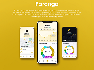 The mobile App Faranga has been designed by Ansysoft. adobeillustrator adobephotoshop africa automatically figma mobile money mobileapp money payment process presspay recipients record transactions ussd