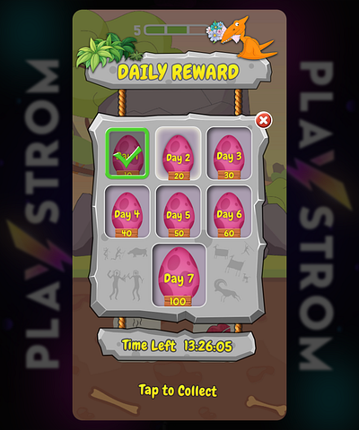 Daily Reward daily reward game mobile ui game ui game uiux game user interface gameui gameuidesigner