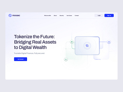 Mosaic blockchain clean crypto landing page token ui ux website