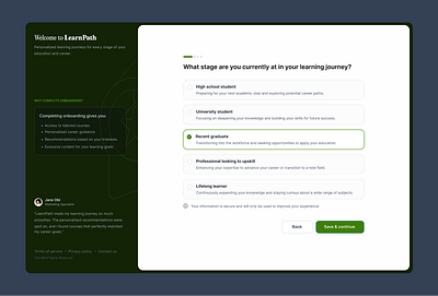 Personalized onboarding flow | EdTech e learning edtech onboarding onboardingscreen productdesign ui uidesign uiux userexperience userinterface ux uxdesign webapp webdesign