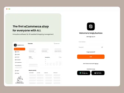 Swigly App - Login app branding card dashboard design icon illustration login logo ui ux