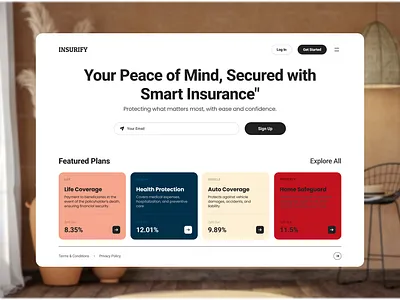 Insurify – Insurance Comparison Platform aesthetic clean design homepage interface landingpage product service ui user experience ux web