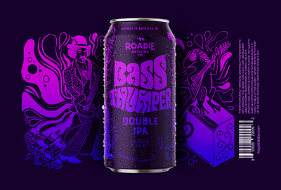 Roadies beer can design digital folioart illustration joanna lisowiec label line linocut packaging typography vector