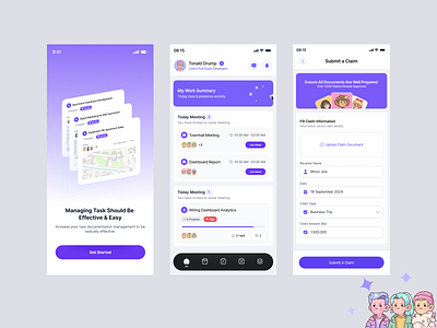 Task Management, HRIS, Reimburse, Claim, Form, New Task absence attendance attendant claim form hr human resources mobile present reimburse task management ui uiux uiux hr uiux task