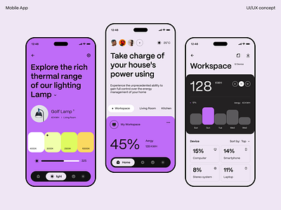 Smart Home App android app application branding dashboard design home house interface design ios iphone mobile settings smart home ui user interface website