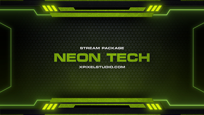 NEON TECH STREAM OVERLAY PACKAGE twitch overlay