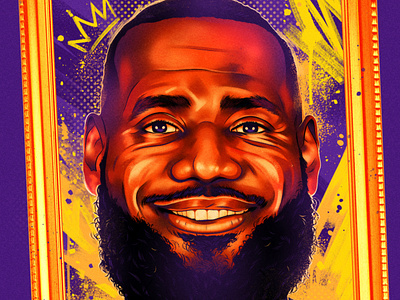 King James alexander wells athlete character digital editorial folioart graffiti illustration paint portrait sports