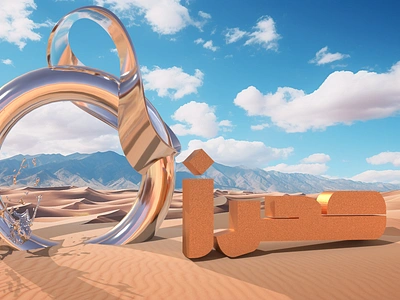 3D Arabic 'Sahara' Desert 3d branding graphic design motion graphics typeface