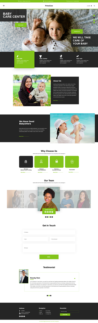 Baby Care Center Website baby care center website graphic design ui