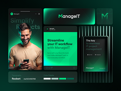 ManageIT - Branding for SaaS, IT agency arounda brand brand guidelines brand identity brand sign branding business graphic design identity logo logo design logo designer logotype managment marketing packaging saas smm visual identity