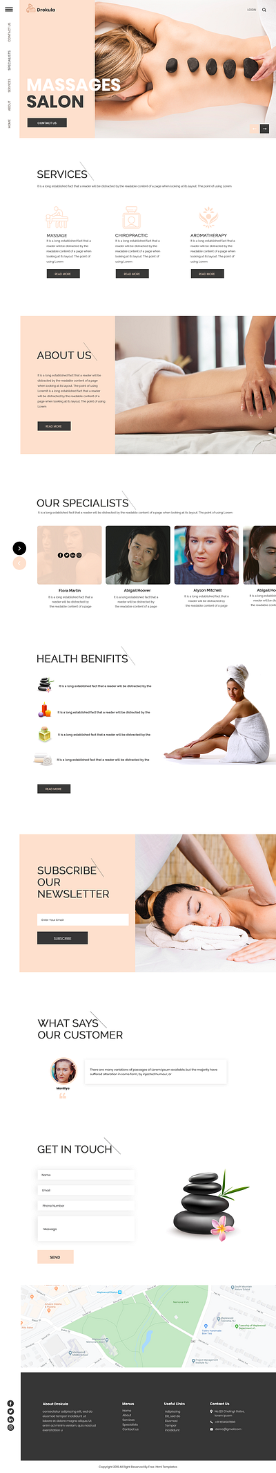 Massage Salon Website 3d graphic design massage salon website ui