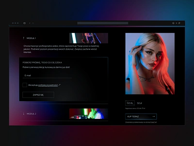 Landing Page Design – Video Creation Course black brand identity cinematic course platform design director figma graphic design landing page lights ui ui elements ux uxui video video production videographer website website design www