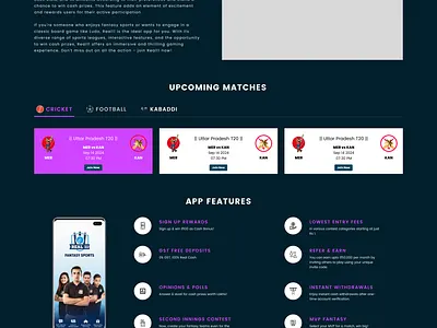 Fantasy Sport Landing Page animation branding ui