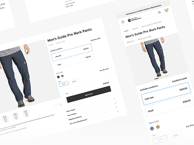 Eddie Bauer Resale Ecommerce Site design ecommerce fashion platform ui value