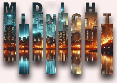 Midnight Cityscape Typography Design modern design