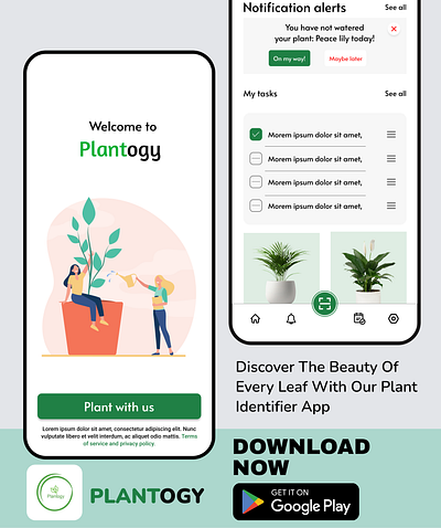 Plantogy App mockup design figma