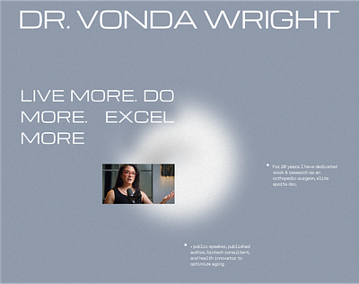 Dr. Vonda Wright. Redesign for the expert website concept doctor herosection medicine website