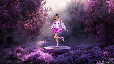 Stepping into a lavender dream 🌸✨ 3ddesign 3dfashion 3dmodeling clo3d digitalcouture digitalfashion digitalfashiondesign fashionillustration fashiontech lavenderdreams virtualgarment