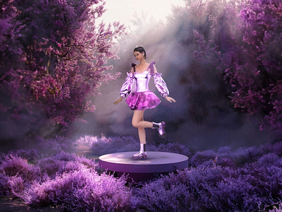 Stepping into a lavender dream 🌸✨ 3ddesign 3dfashion 3dmodeling clo3d digitalcouture digitalfashion digitalfashiondesign fashionillustration fashiontech lavenderdreams virtualgarment