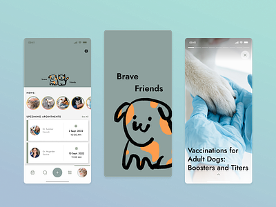 Online Vet Clinic Scheduling App: UI Design app app design app design ui app ui app uiux design graphic design gui pet app pet app design pet care ui uiux vet app