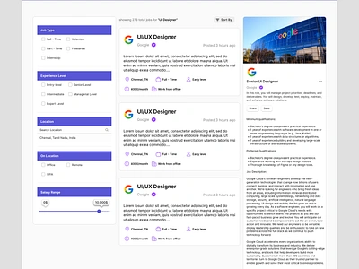 Job Listing Dashboard dailyui dailyui50 design e commerce figma job listing ui