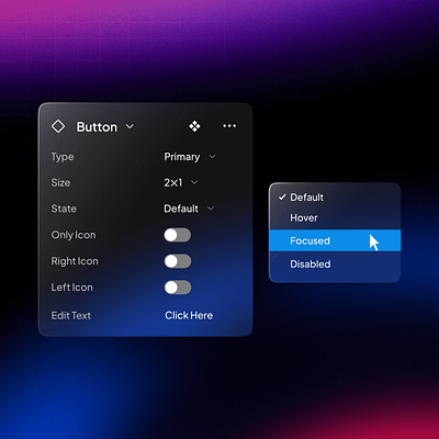 Button Properties - UnifiedUI button component components design figma minimal properties ui ui ux unified ui unifiedui ux variants website