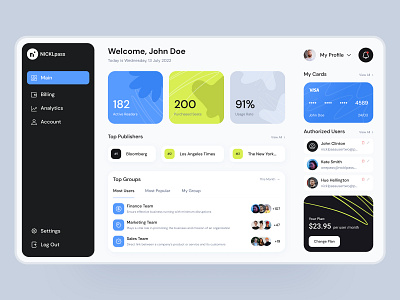 📰 Product design for a subscription platform | Hyperactive analytics chart components customer dashboard data design graphic design hyperactive interface light mode minimal nicklpass product design saas statistics subscription ui ux web