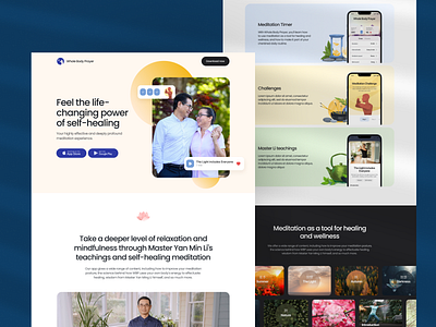 Whole Body Prayer App Web Design app design application application website design graphic design health interface landing page marketing mental health mindfulness ui user experience user interface ux ux design web web design web marketing website