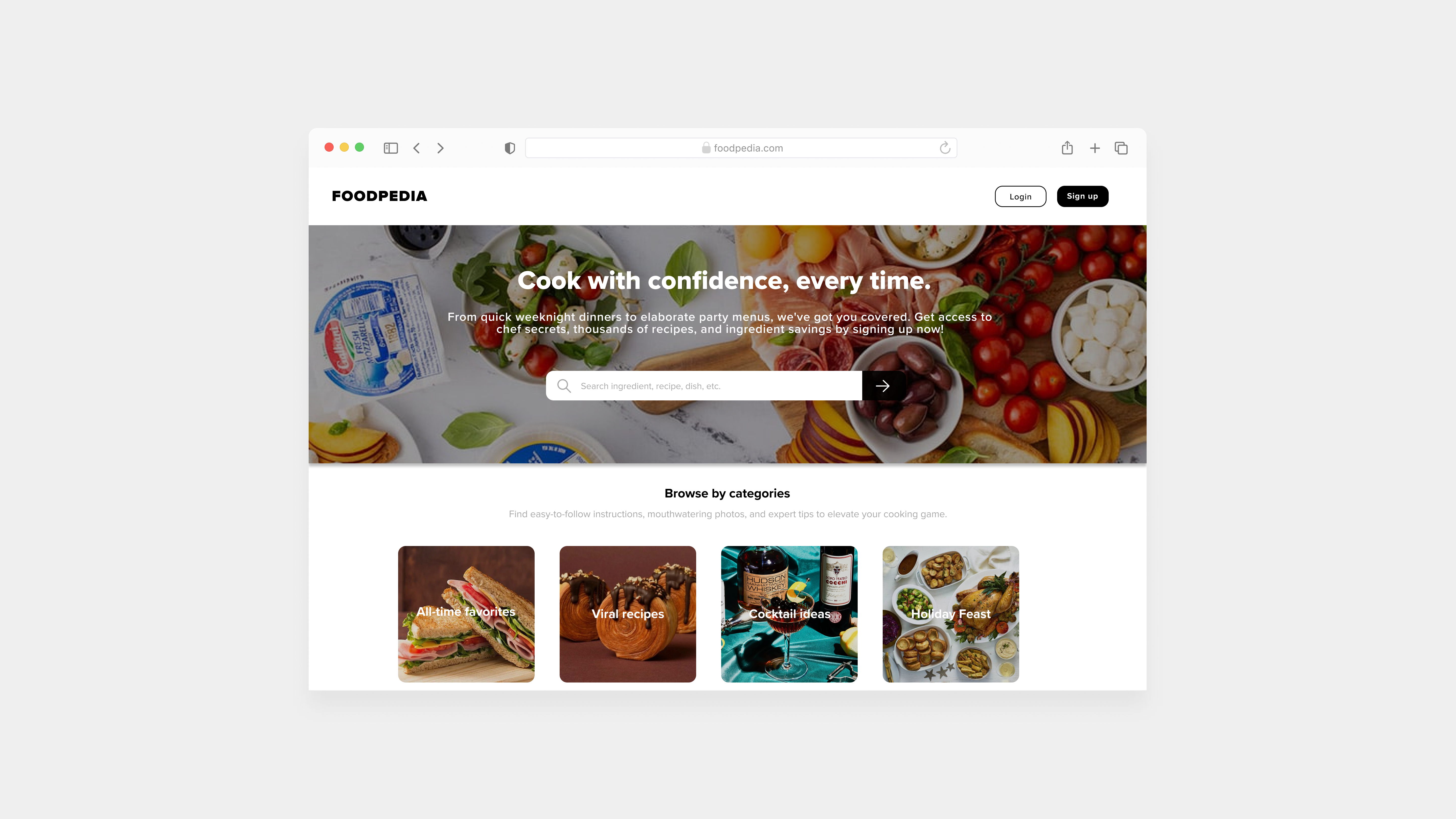 Day 22 - Search #DailyUI dailyui design food lightmode macos recipes search ui ux website