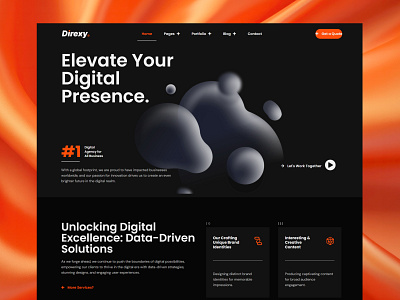 Direxy - Digital Marketing Website 3d animation branding digital agency digital marketing landing pafe graphic design logo marketing marketing landing page motion graphics ui web design website design