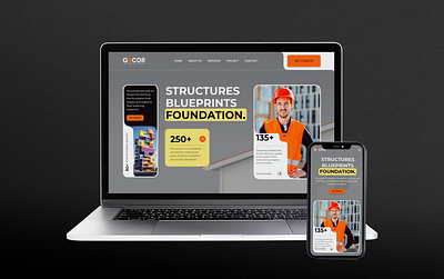 Construction website landing page construction construction website design landing page uiux web design website