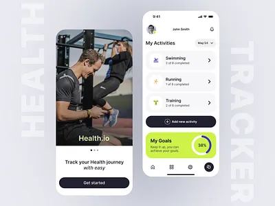 Health.io Mobil app ui/ux design figma health mobil app product design ui ux
