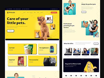 Petcute – Caring For Your Pets With Love 3d animation branding graphic design logo motion graphics pet care pet care website pet food ui