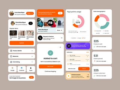 Swigly - UI elements ai app card dashboard design design system ecommerce store styleguide ui ux