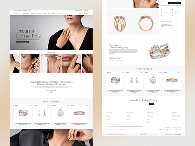 Savani Jewelry Website Homepage & landing page e commerce e commerce website fine jewelry indian jewellery jewellery website landing page design luxury brand website luxury jewellery mobile optimization online shopping product descriptions product page design product photography responsive design savani jewellery seo shopify development shopify theme social media integration uiux design