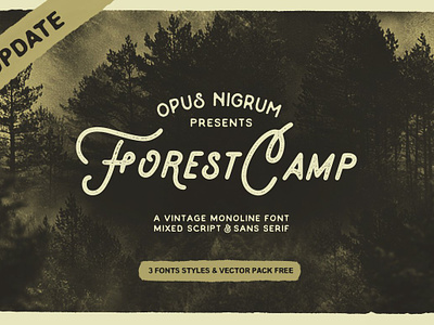 Forest Camp Font + Free Vector Pack