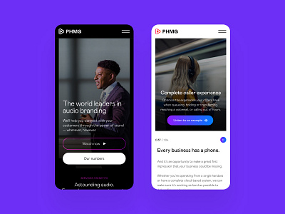 PHMG audio gradient mobile hero overlay phmg sound