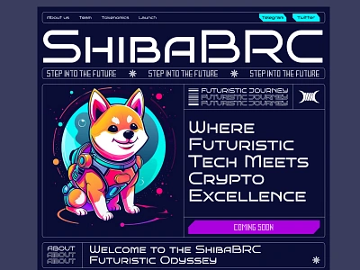 Futuristic MEME Coin Landing Page coin crypro cyberpunk doge futuristic landing meme memecoin pepe shiba shibainu token webdesign website