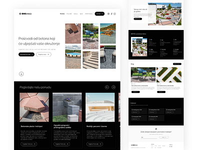 BEPRO - Concrete Products Company Website Design black and white website concrete products ecommerce landing page ecommerce website landing page design landing page ux tiles website user experience user interface website design