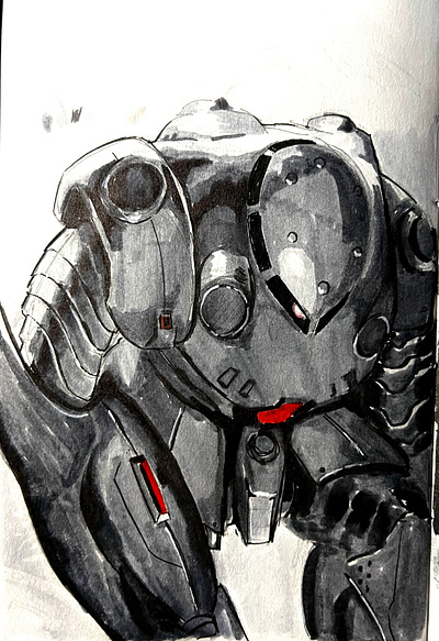 Warm up markers sketch sketch art sketchbook gundam