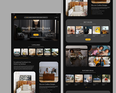 Furniture Website Design case study ecommerce figma furniture landing page typography ui uiux user exprience user inerface ux web design website website design