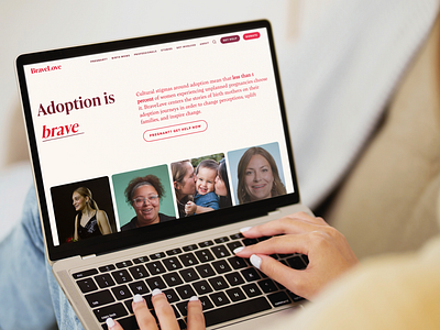 BraveLove Case Study ❤️ adoption agency animation branding design graphic design landing page logo mothers nonprofit pregnant ui web design website