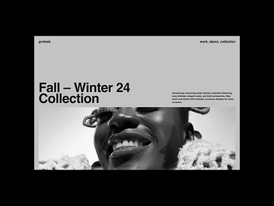 0036-FALLWINTER branding grey grid helvetica landing page layout minimalist simple type typography ui web web design